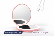 LED Compact Makeup Mirror with Light - Travel Size